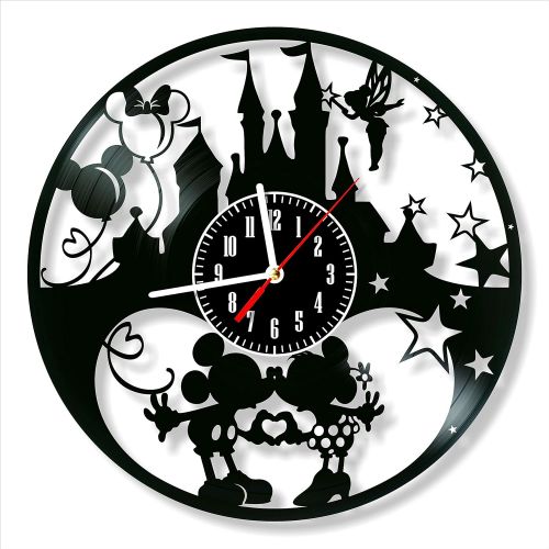 제네릭 Generic Mickey and Minne Mouse Clock Vinyl Clock, Mickey and Minne Mouse Wall Clock 12, Original Art Decor, The Best Home Decorations