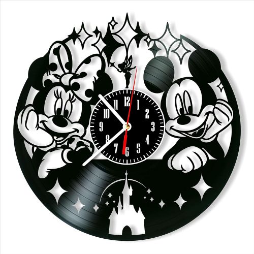 제네릭 Generic Mickey and Minne Mouse Clock Vinyl Clock, Mickey and Minne Mouse Wall Clock 12, Original Decor, The Best Home Decorations