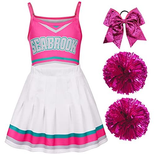 제네릭 Generic Girls Cheerleader Costume Cheerleading Outfit Fancy Dress for Halloween Party Birthday