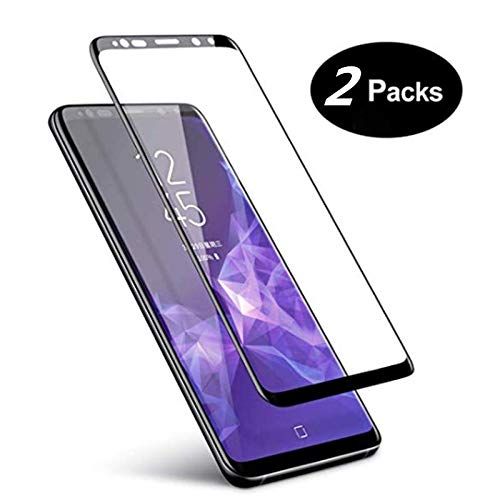 제네릭 Generic for Galaxy S9 Screen Protector Glass, [2PACK] Samsung Galaxy S9 Protective Film, 3D Curved Full Cover Screen Temperedd Glass for Samsung Galaxy S9 (5.8)