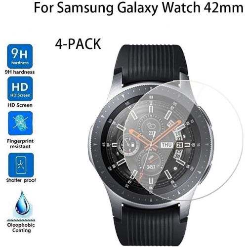제네릭 Generic for Samsung Galaxy Watch 42mm Glass Screen Protector, [2Pack] Ultra-Thin 2.5D 9H Hardness Crystal Clear Scratch Resistant Tempered Glass Screen Protector for Samsung Galaxy Watch (