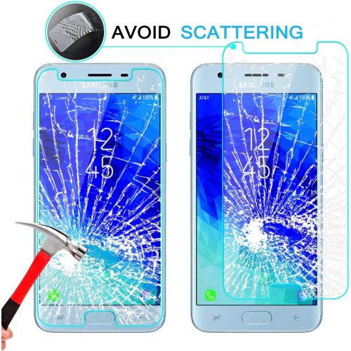 제네릭 Generic [2-Pack] Samsung Galaxy J3 (2018) Glass Screen Protector - J337 J337P J337A J337V Galaxy J3 Achieve 2018 Express Prime 3 J3 2018 High Clear Anti Scratch Tempered Glass Screen Prote