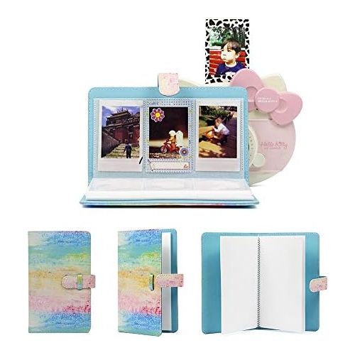 제네릭 Generic Funmaker 96 Pockets Mini Photo Album for Fujifilm Instax Mini Camera, Polaroid Snap, Z2300, SocialMatic Instant Cameras & Zip Instant Printer (Blue 3)