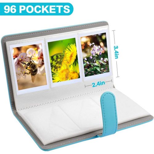 제네릭 Generic Funmaker 96 Pocket Wallet Photo Album Accessories for fujifilm Instax Mini 11/ 7s/ 8/8+/ 9/25/ 26/ 50s/ 70/90 Film, Instant Camera Printer(Not Fit for Square Films Picture) (Blue)