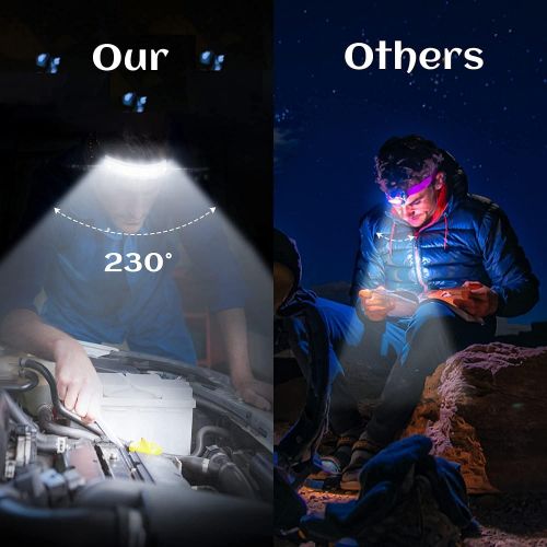 제네릭 Generic Rechargeable LED Headlamps, 2-Pack Bright Running Headlamp with 230° Illumination, Waterproof Head Flashlight for Adults Kids, 5 Modes 350 Lumens Headlight for Camping, Cycling, Hi