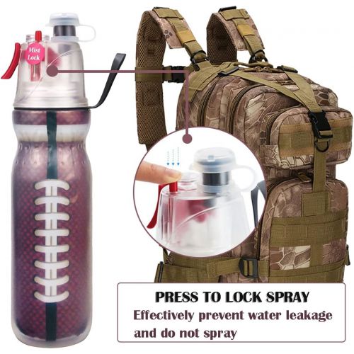 제네릭 Generic Kids Sports Squeeze Rugby Water Bottles, 2-in-1 Mist And Sip Function BPA-Free - Help You Cool Down Quickly & Quench Thirst, Kids Water Bottle School for Gym Cycling Running Climbi