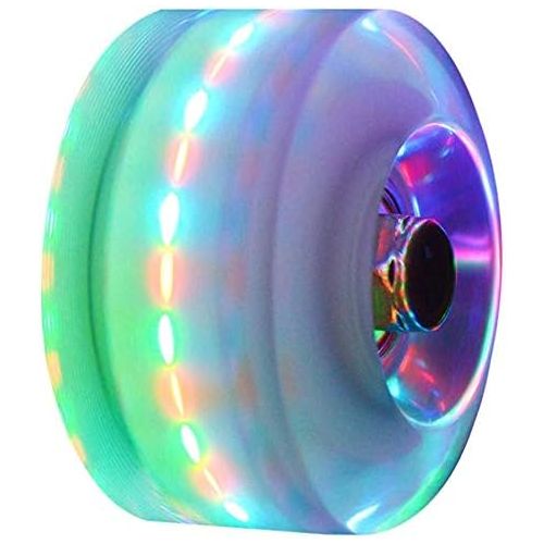 제네릭 Generic Roller Skate Wheels Luminous Light Up, with Bearings Outdoor Quad Roller Skate Wheels 4 Pack - Roller Skate Wheels for Double Row Skating and Skateboard 32mm x 58mm
