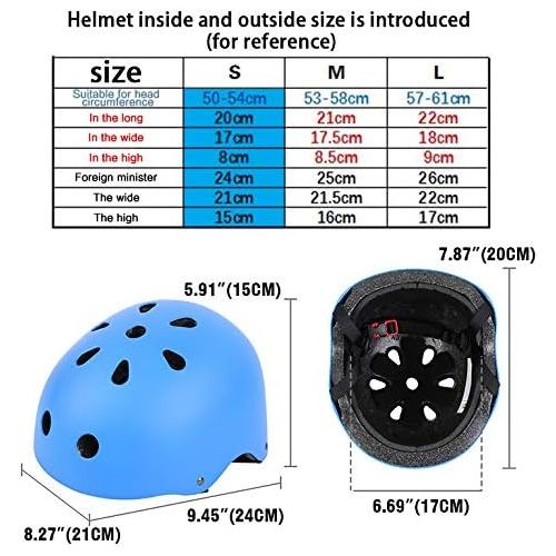 제네릭 Generic MuGuang Kids Bike Helmet Skateboard Knee Pads Set,Kids Helmet Elbow Pads Wrist Guards Adjustable for 3~10 Years Girl Boy Kids Protective Gear Set for Sport Cycling Bike Roller Skat