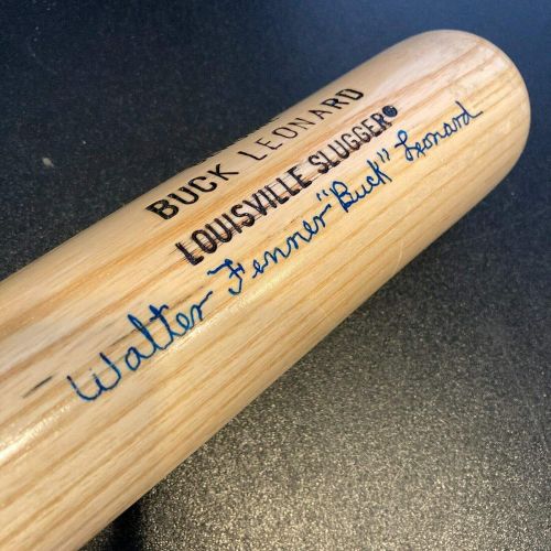 제네릭 Generic Walter Fenner Buck Leonard Full Name Signed Louisville Slugger Baseball Bat JSA