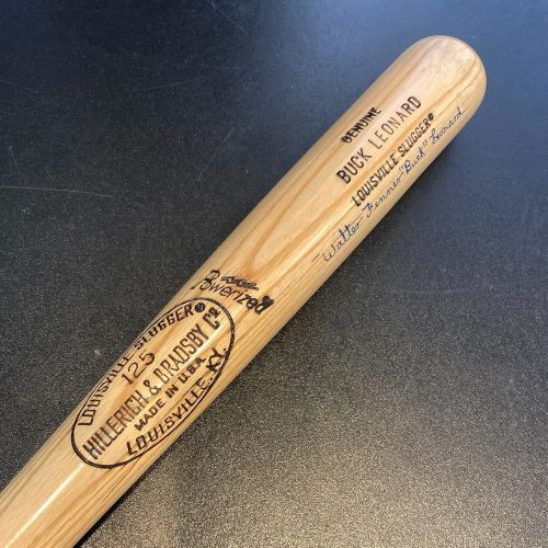 제네릭 Generic Walter Fenner Buck Leonard Full Name Signed Louisville Slugger Baseball Bat JSA