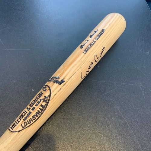 제네릭 Generic Ernie Banks Hall Of Fame 1977 Signed Louisville Slugger Game Model Bat JSA COA