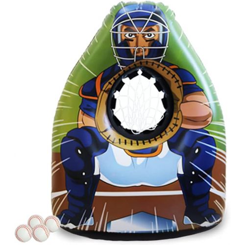 제네릭 Generic Inflatable Baseball Target Set with 4 Soft Balls, Fun Target Sports Game for Boys and Gils, Indoor Outdoor Backyard Party Toss Games