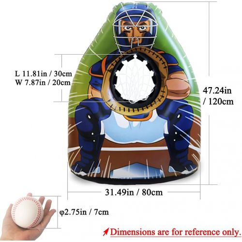 제네릭 Generic Inflatable Baseball Target Set with 4 Soft Balls, Fun Target Sports Game for Boys and Gils, Indoor Outdoor Backyard Party Toss Games