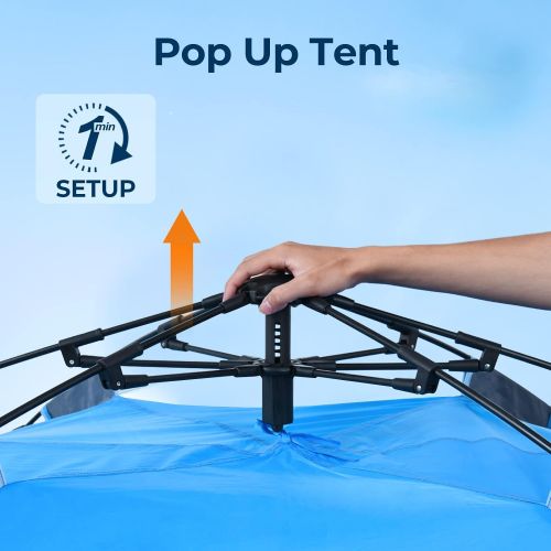 제네릭 Generic ArcadiVille Camping Pop up Tent 4 People, Waterproof and Windproof Family Tents for Camping, 2 in 1 for Outdoor & Travel, 60s Setup, Removable Rainfly, Ventilated Windows, Portable