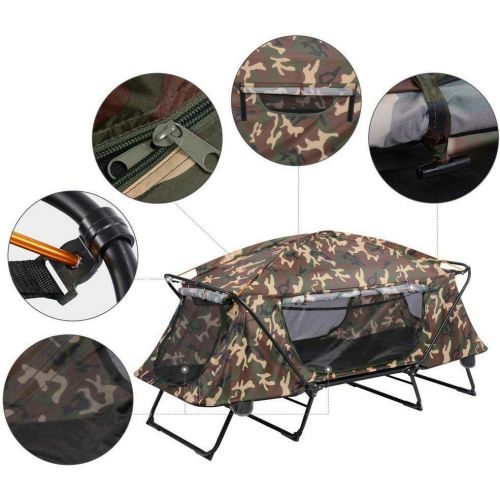 제네릭 Generic Jatee Folding Single Camping Tent Cot Portable Outdoor Hiking Bed Rain Fly Tents Camping Tent Large Tent Tents Large Tents Portable Tent Tent for Camping Small Tents Large Tent for