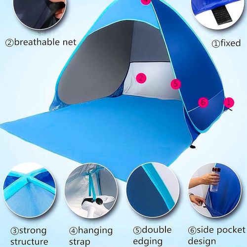 제네릭 Generic Beach Tent Camping Tent, Sun Shelters Portable Tent for Family Camping Fishing Picnic, Anti-UV Effects, Keeping You and Your Family Away from The Damage of The Strong Sunshine