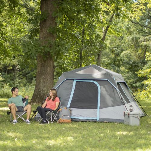 제네릭 Generic 6-Person Camping Tents, Tents for Camping Hiking Backpacking, Fits 2 Airbeds, Lightweight Camping Tent with Rainfly Included