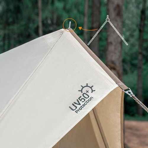 제네릭 Generic Cotton Canvas Tent Waterproof Windproof 210x260x150cm 2-3 People Family Tent Portable Tent Camping Tent for Hiking Camping Outdoor
