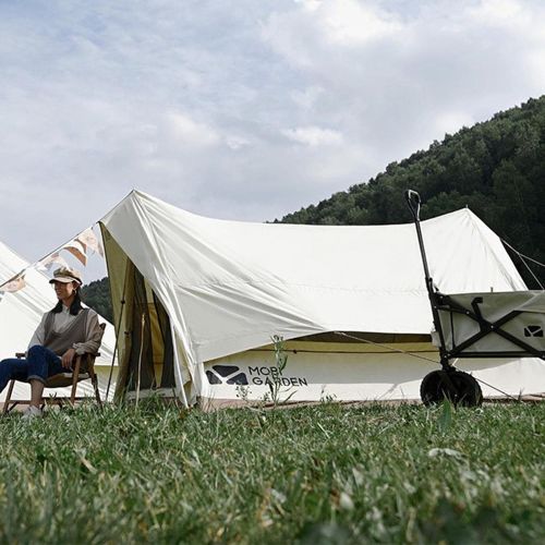 제네릭 Generic Cotton Canvas Tent Waterproof Windproof 210x260x150cm 2-3 People Family Tent Portable Tent Camping Tent for Hiking Camping Outdoor