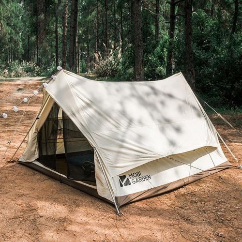 제네릭 Generic Cotton Canvas Tent Waterproof Windproof 210x260x150cm 2-3 People Family Tent Portable Tent Camping Tent for Hiking Camping Outdoor