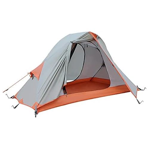 제네릭 Generic Solo One Person Tent Waterproof Double Door Layer Single Man Tent for Backpacking, Hiking and Cycling