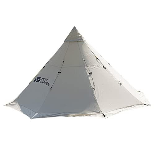 제네릭 Generic Outdoor Large Pyramid Camping Tent Waterproof Camping Tipi Tent for 3-4 Person Family Camping