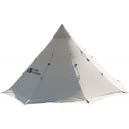 제네릭 Generic Outdoor Large Pyramid Camping Tent Waterproof Camping Tipi Tent for 3-4 Person Family Camping