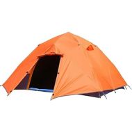 Generic 2-4 Person Tents 2 Colors Double Layer Portable Lightweight Waterproof Travel Accessories(240x240x145cm,Orange)
