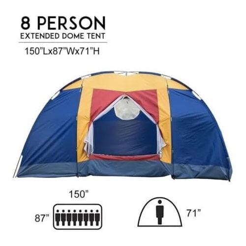 제네릭 Generic Bosonshop Outdoor 8 Person Camping Tent Easy Set Up Party Large Tent for Traveling Hiking with Portable Bag