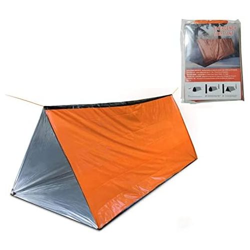 제네릭 Generic Emergency Thermal Tent, Compact Lightweight Weatherproof Mylar 59 x 98.4 Survival 2-Person Tube Shelter Tent for Hiking Camping Backpacking Outdoor