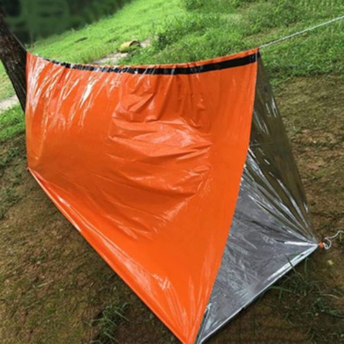 제네릭 Generic Emergency Thermal Tent, Compact Lightweight Weatherproof Mylar 59 x 98.4 Survival 2-Person Tube Shelter Tent for Hiking Camping Backpacking Outdoor