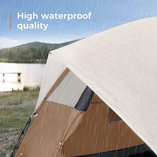 제네릭 Generic ArcadiVille Camping Tent 4/6 People, Waterproof and Windproof Family Tents for Camping, Outdoor & Travel, Easy Setup Removable Rainfly, Ventilated Windows, Portable with Carry Bag