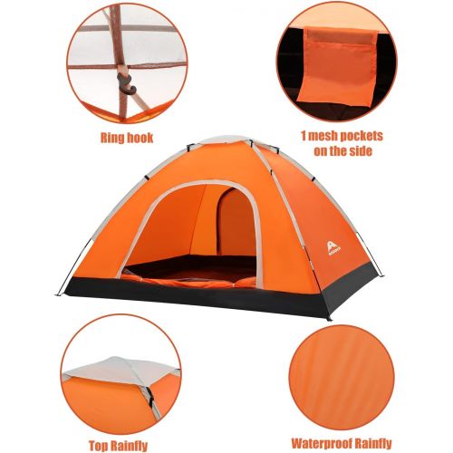 제네릭 Generic 2-3 Person Tent Dome Tents for Camping with Carry Bag for Camping, Hiking, Backpacking, and Traveling