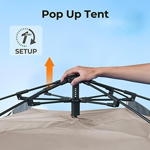 제네릭 Generic ArcadiVille Camping Pop up Tent 4 People, Waterproof and Windproof Family Tents for Camping, 2 in 1 for Outdoor & Travel, 60s Setup, Removable Rainfly, Ventilated Windows, Portable