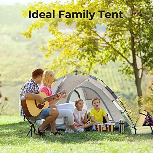 제네릭 Generic ArcadiVille Camping Pop up Tent 4 People, Waterproof and Windproof Family Tents for Camping, 2 in 1 for Outdoor & Travel, 60s Setup, Removable Rainfly, Ventilated Windows, Portable