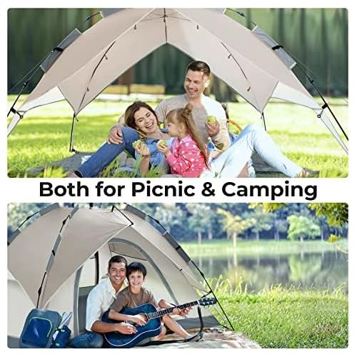 제네릭 Generic ArcadiVille Camping Pop up Tent 4 People, Waterproof and Windproof Family Tents for Camping, 2 in 1 for Outdoor & Travel, 60s Setup, Removable Rainfly, Ventilated Windows, Portable