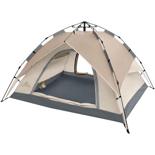 제네릭 Generic ArcadiVille Camping Pop up Tent 4 People, Waterproof and Windproof Family Tents for Camping, 2 in 1 for Outdoor & Travel, 60s Setup, Removable Rainfly, Ventilated Windows, Portable
