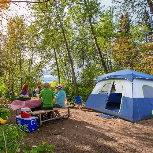 제네릭 Generic Camping Tents, 6/8 Person 60 Seconds Set Up Camping Tent, Waterproof Pop Up Tent with Top Rainfly, Instant Cabin Tent, Advanced Venting Design, Provide Gate Mat