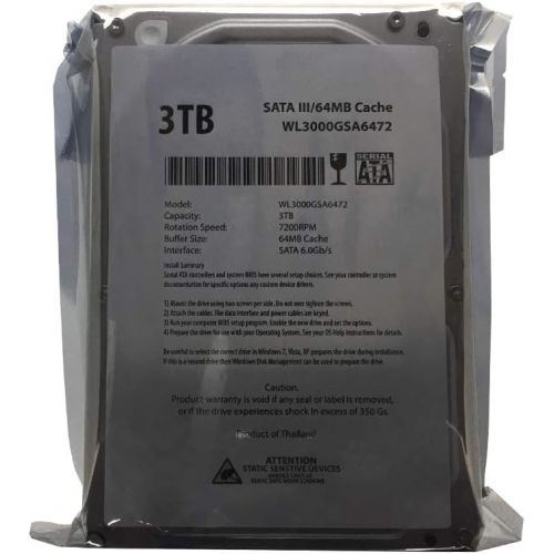 제네릭 Generic WL 3TB 7200RPM 64MB Cache SATA III 6.0Gb/s 3.5 Internal Desktop Hard Drive (For RAID, NAS, DVR, Desktop PC) w/1 Year Warranty