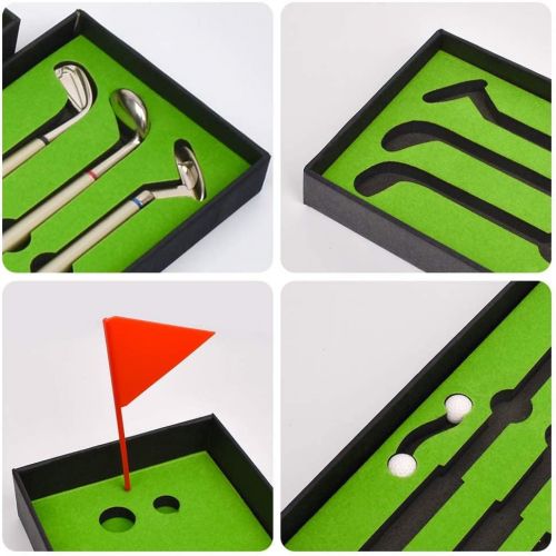 제네릭 Generic Mini Golf Club Pen Set Gifts for Man Dad Funny Office Souvenir Birthday Gifts for Boss Coworker Unique Novelty Golf Game Desktop Toys Cute Mini Putting Green Golf Course