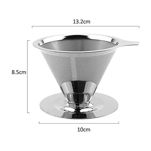 제네릭 Generic Pour over coffee machine: Double Layer Filter, Drip Coffee Maker, Pour Over Coffee Dripper, Reusable Filter, Permanent Filter, Coffee Maker Pour Over, Manual Coffee Maker, Camping