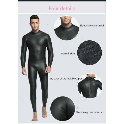 제네릭 Generic Mens 3mm CR Triathlon Wetsuit Ultra Elastic Leather Smooth Skin Wetsuits Full Wetsuit Open Water CR Neoprene Cold Water