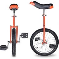 Generic Astonishing Bright Orange 16 Inch In 16 Mountain Bike Wheel Frame Unicycle Cycling Bike With Comfortable Release Saddle Seat