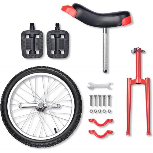 제네릭 Generic Astonishing RED 18 Inch In Mountain Bike Wheel Frame 18 Unicycle Cycling Bike With Comfortable Release Saddle Seat