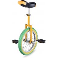 Generic 16 Wheel Unicycle Comfort Saddle Seat Skid Proof Tire Chrome 16 Inch Steel Frame Yellow Green Bike Cycle
