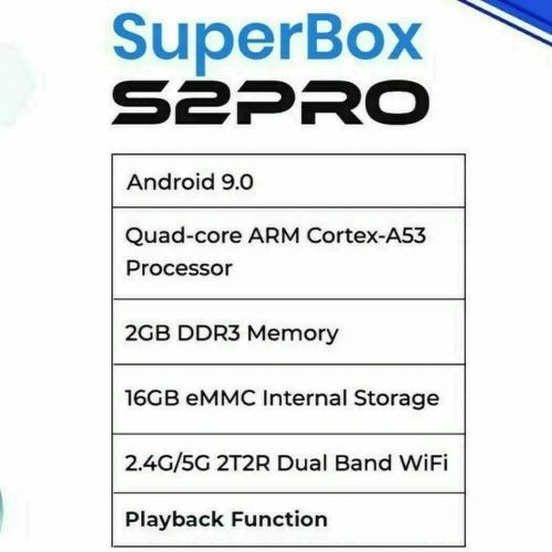 제네릭 Generic 2022 SUPERBOX S2 PRO - Backlit Mini Keyboard & Extra 8K HDMI 20 in Cable (2GB RAM)