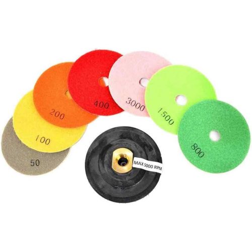 제네릭 [아마존베스트]Generic Hardin WVPOLSET 4 Inch Var Speed Polisher and 8 pc 4 Inch Diamond Polishing Pad Set