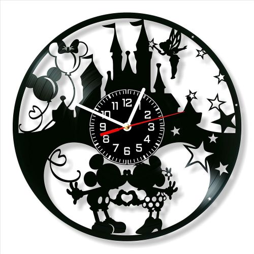 제네릭 [아마존베스트]Generic Mickey and Minnie Vinyl Clock, Mickey and Minnie Wall Clock 12 inch (30 cm), Original Gifts for Lovers Mickey and Minnie, The Best Home Decorations, Unique Art Decor, Original Idea