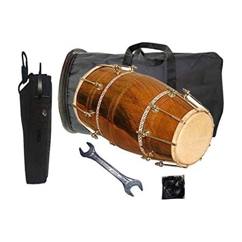 제네릭 [아마존베스트]Generic Giant Basket 1072 - Wooden Music Dholak Instrument, Drum Nuts and Bolts with Kit Carry Bag