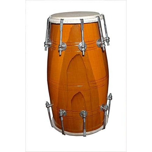 제네릭 [아마존베스트]Generic Modfash Handmade Wood Dholak Indian Folk Music Instrument Drum Nuts N Bolt